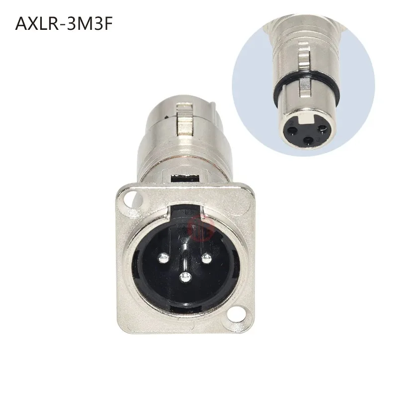 5 قطعة/الوحدة XLR ذكر إلى XLR أنثى تمر من خلال لوحة جبل جاك أسود الذهب مطلي XLR أنثى إلى ذكر