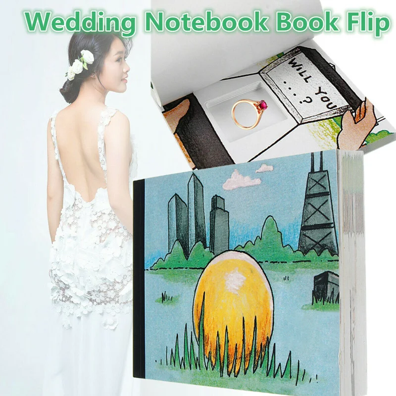 DIY Propose Gift Will You Marry Me Notebook Book Flip Flap Hiding Marriage Ring Gift