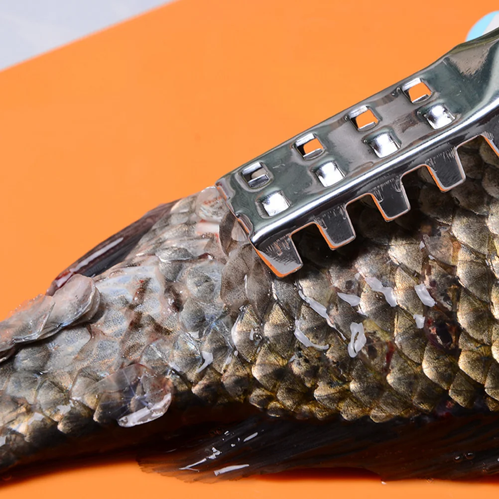 

Kitchen Fish Scale Scraper Premium Stainless Steel and Wood Easy Grip Non Handling Efficient Removal Fish Skin Cleaner