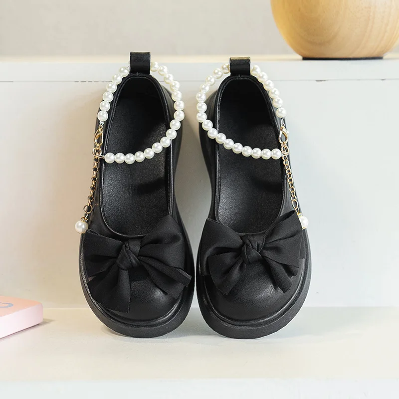 Children Girls Leather White Princess Retro Flat Kids Dress Student Show Dance Single Shoes Toddler Shoes Baby Casual Mary Janes