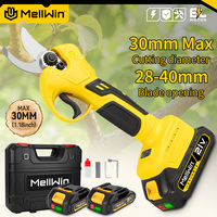 MELLWIN 30mm Brushless Electric Pruning Scissors 2 Gears Cordless Fruit Tree Bonsai Pruner Shear Tool For Makita 18V Battery Pin