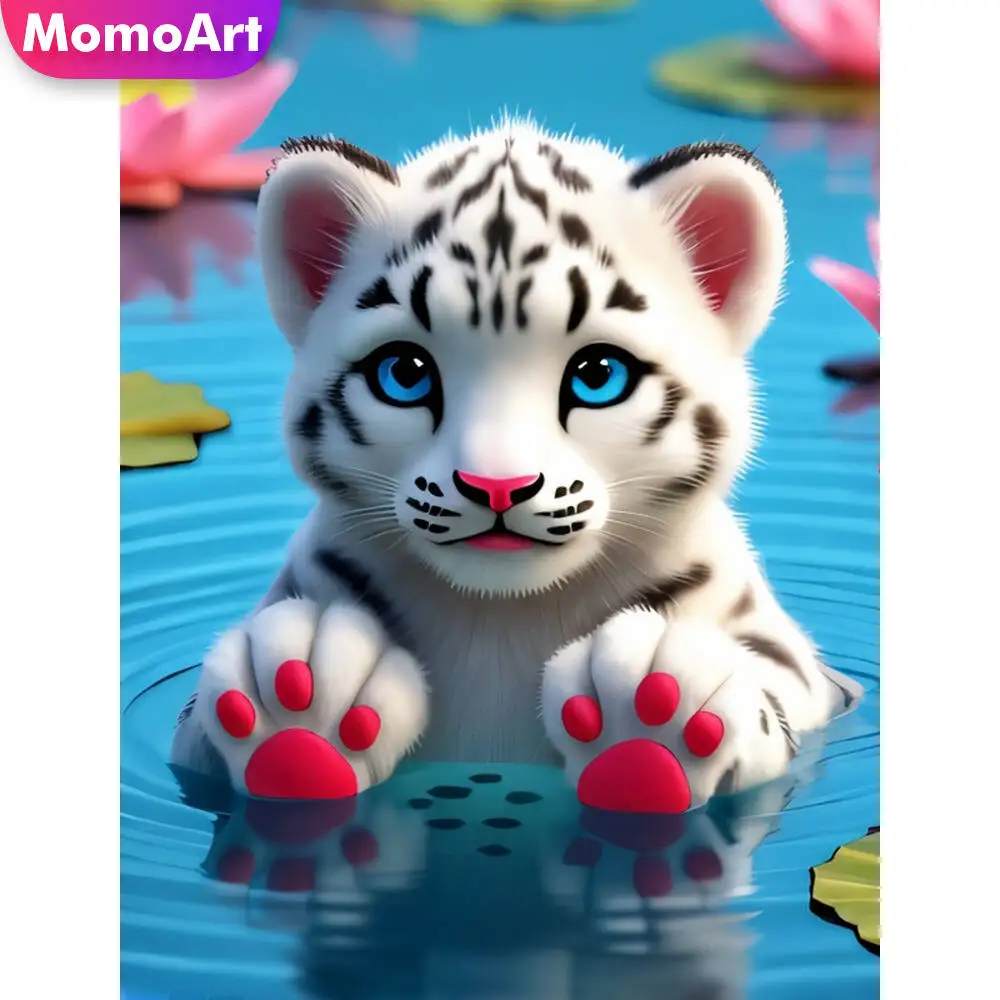 

Momoart Cat Алмазная картина Животное Красочная Алмазная мозаика Картина Стразы Луна Настенный декор