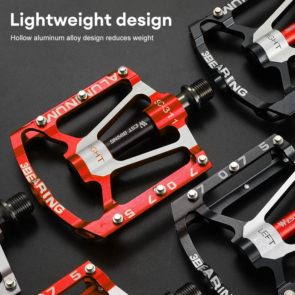 MTB Bicycle Pedals Ultralight Aluminium Alloy Anti-Slip Road Bike Flat Pedals Cycling Bike Pedals BMX Waterproof Bicycle Parts