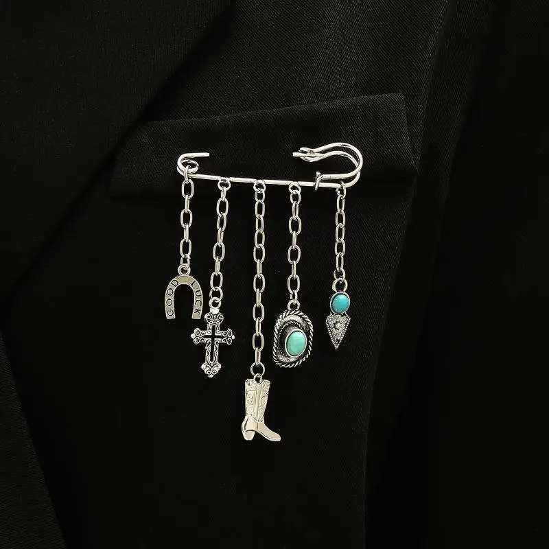 Einstellbare Persönlichkeit Tasche Anhänger Abnehmbare Quaste Hosen Dekorative Brosche Knopf Spanner Feste Kleidung Pin Taille Schnalle