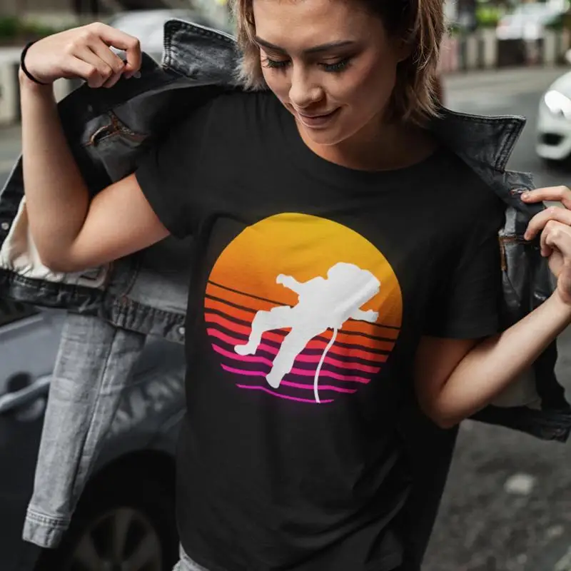 Astronauta flotante 4 universo ciencia astrología espacial astronomía camiseta manga larga regalo