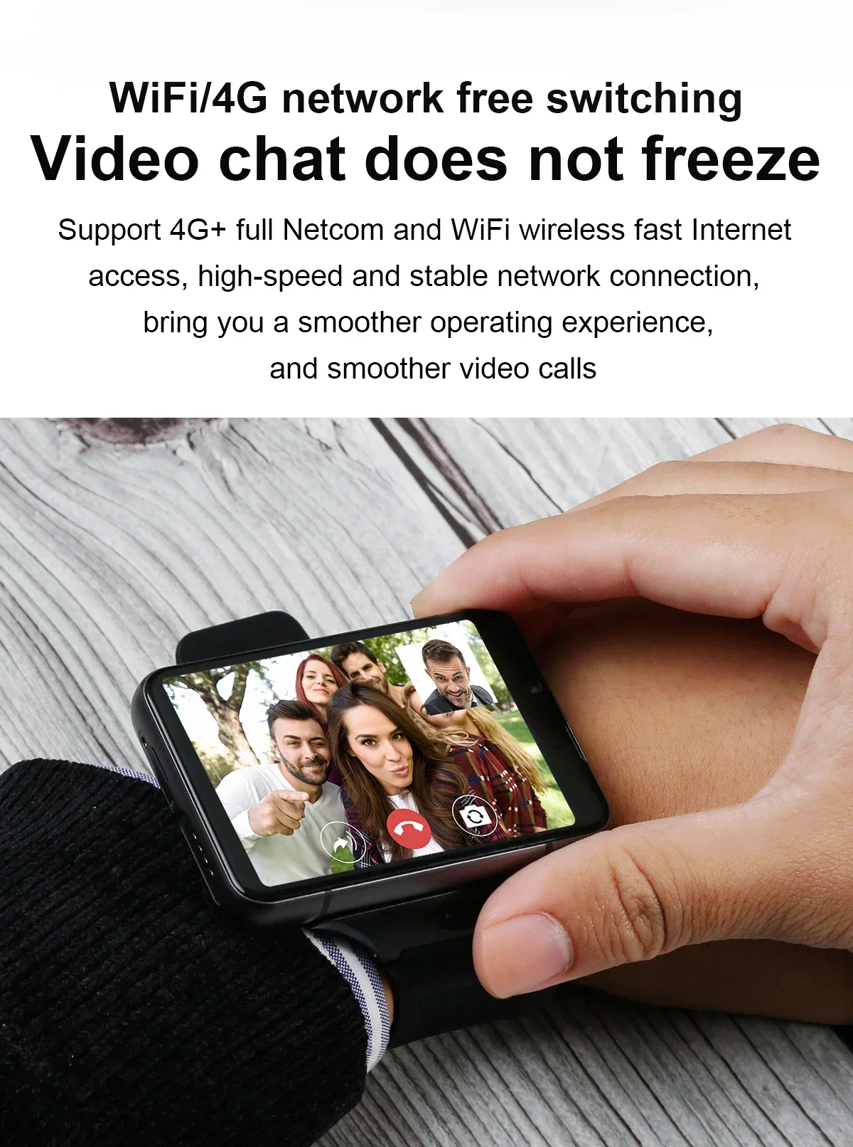 S999 Smart Watch Phone 4G LTE Android 9 4+64GB Smartwatch 2,88" Bildschirm Herrenuhr 2300mAh Dual Face Unlock GPS WIFI