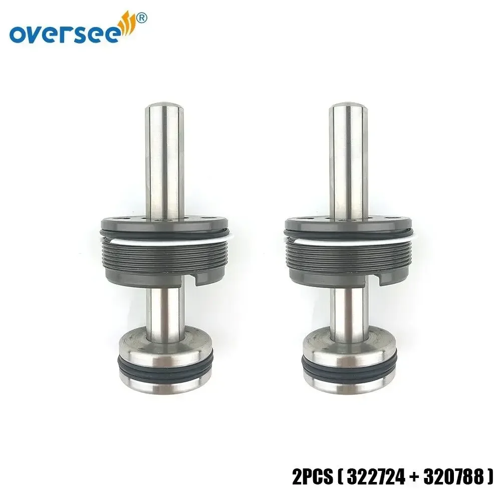 

2PCS Trim Rod 322724 & End Cap 320788 For Evinrude Johnson 60-225HP Outboard Engine