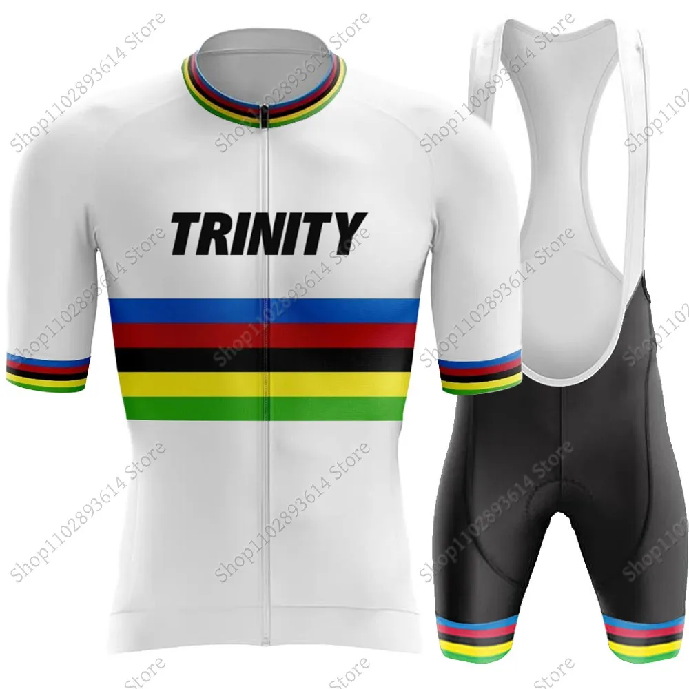 2024 Trinity World Champion Team Cycling Jersey Set Mens Clothing Road Bicycle Bib Shorts Suit MTB Wear Maillot Culotte