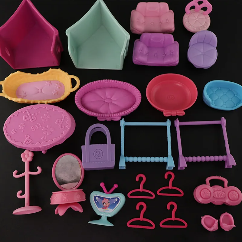 LPS Minilpsshop حزمة عشوائية ملحقات عشوائية كرسي نادر كرسي منزل البراز كرسي بيت الكلب حقيبة يد مجموعة منضدة الزينة (بدون ألعاب) #5