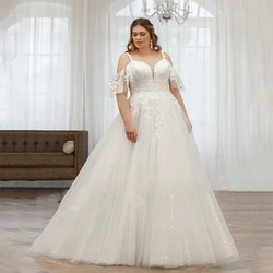 DISPOSITION NICEB-Robe de mariée à col en V, grande taille, bretelles spaghetti, appliques en dentelle Boho, robes de mariée kly Une robe de mariée brillante Grande robe de mariage La robe de mariée La robe de mariée V