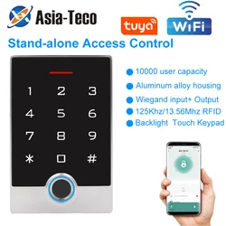 WIFI Tuya Keyboard APP Biometric Fingerprint Access Controller NFC RFID Card Metal Keypad Standalone Door Access Control System