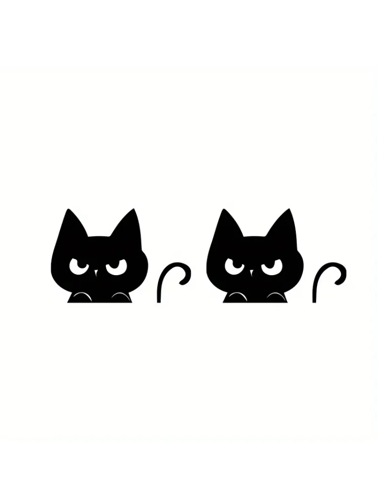 AliExpress NONE 4PCS/SET Peeking Black Cat Stickers Mini Cartoon Waterproof Vinyl Decals For Car Rearview Mirror Decor