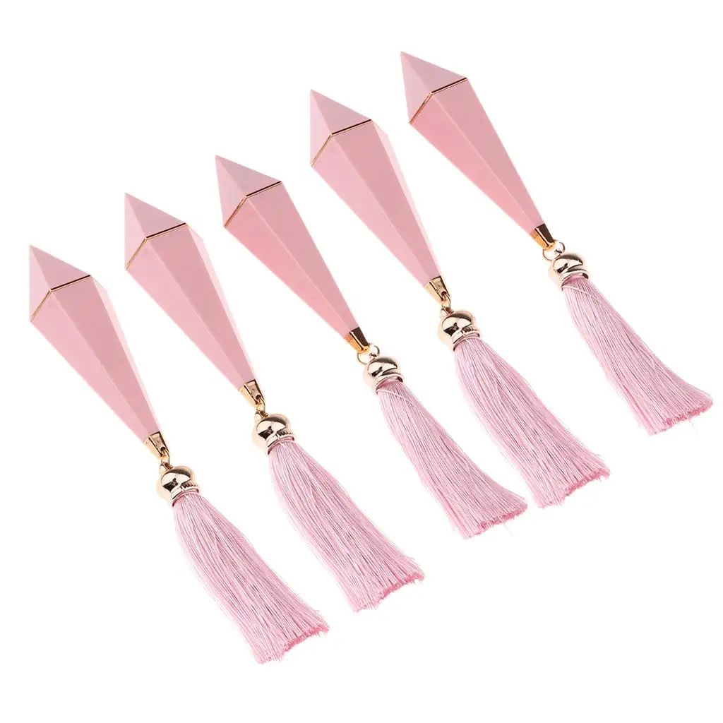 

5Pcs 12.1mm Pink Diamond Shape Containers Empty, Refillable Diamond Shape Cap Travel Lip Balm Tubes for DIY Samples