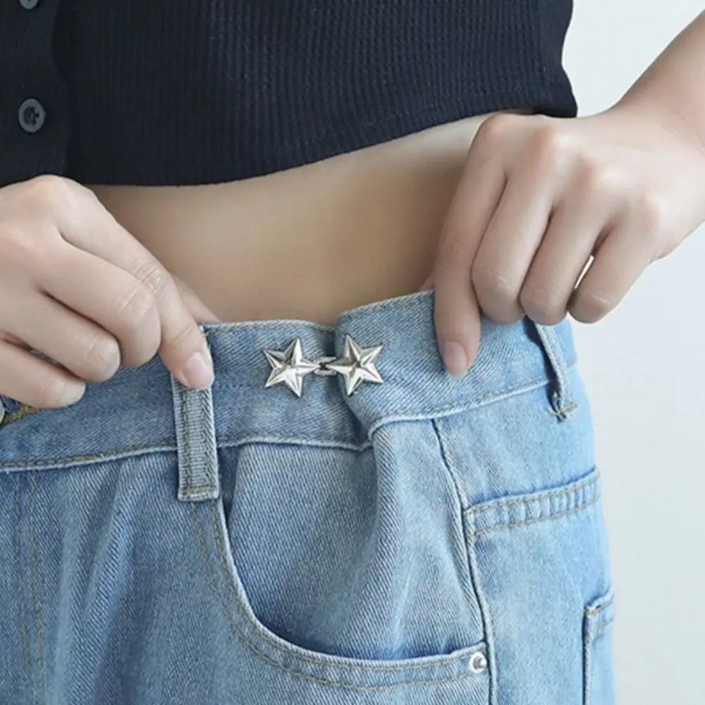 Alloy Star Pants Button Tightener Button Clasps Waist Buckle Jean Fit Tighten Buckles Adjustable Bronze