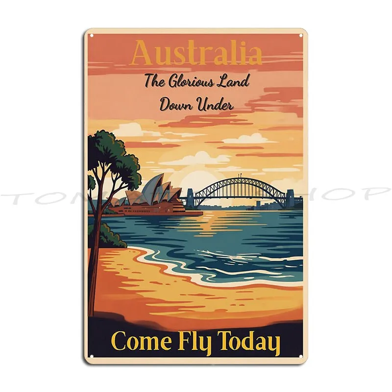 Sydney Australia Vintage Style Travel Metal Plaque Wall Pub Wall Decor Bar Painting Create Tin Sign Poster