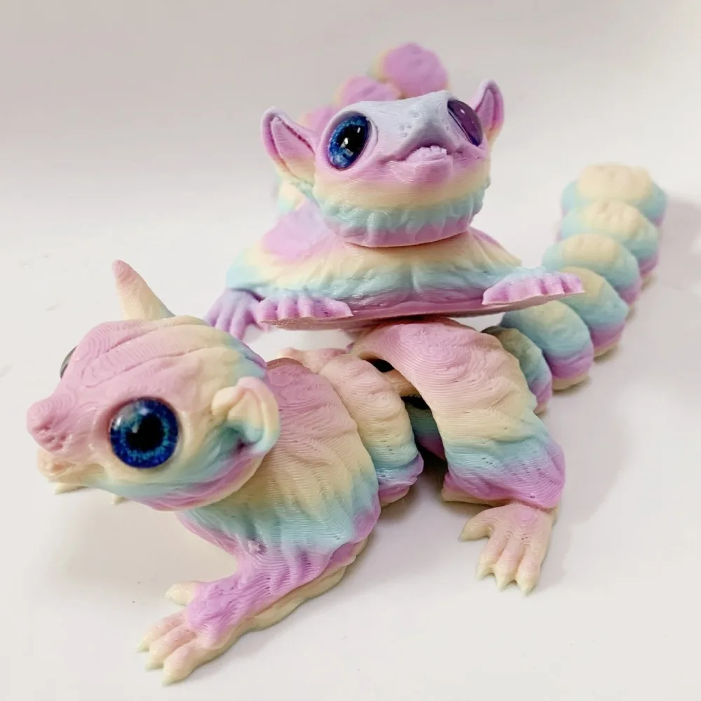 تماثيل ابن عرس مطبوعة ثلاثية الأبعاد مفاصل متحركة مجموعة إبداعية لتزيين سطح المكتب الحلي هدايا العيد للحرف اليدوية