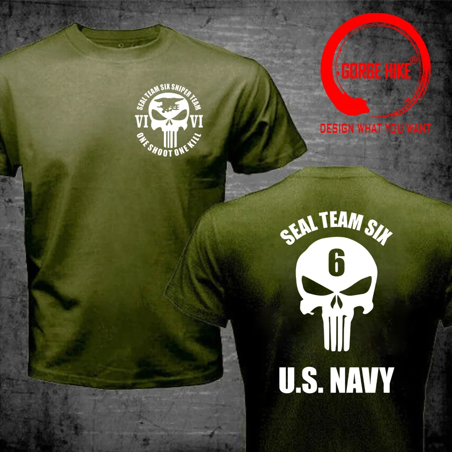 Seal Team Six Sniper Team T-shirt Men Cotton Short Sleeve T Shirt Women Men Cool Tees Tops Tee Harajuku Streetwear Fitness Shirt