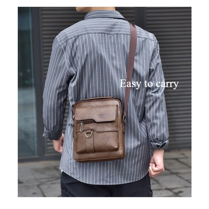 Bolsa crossbody masculina de alta qualidade bolsa de ombro retro mochila de negócios masculina bolsa de ombro casual bolsa de ombro