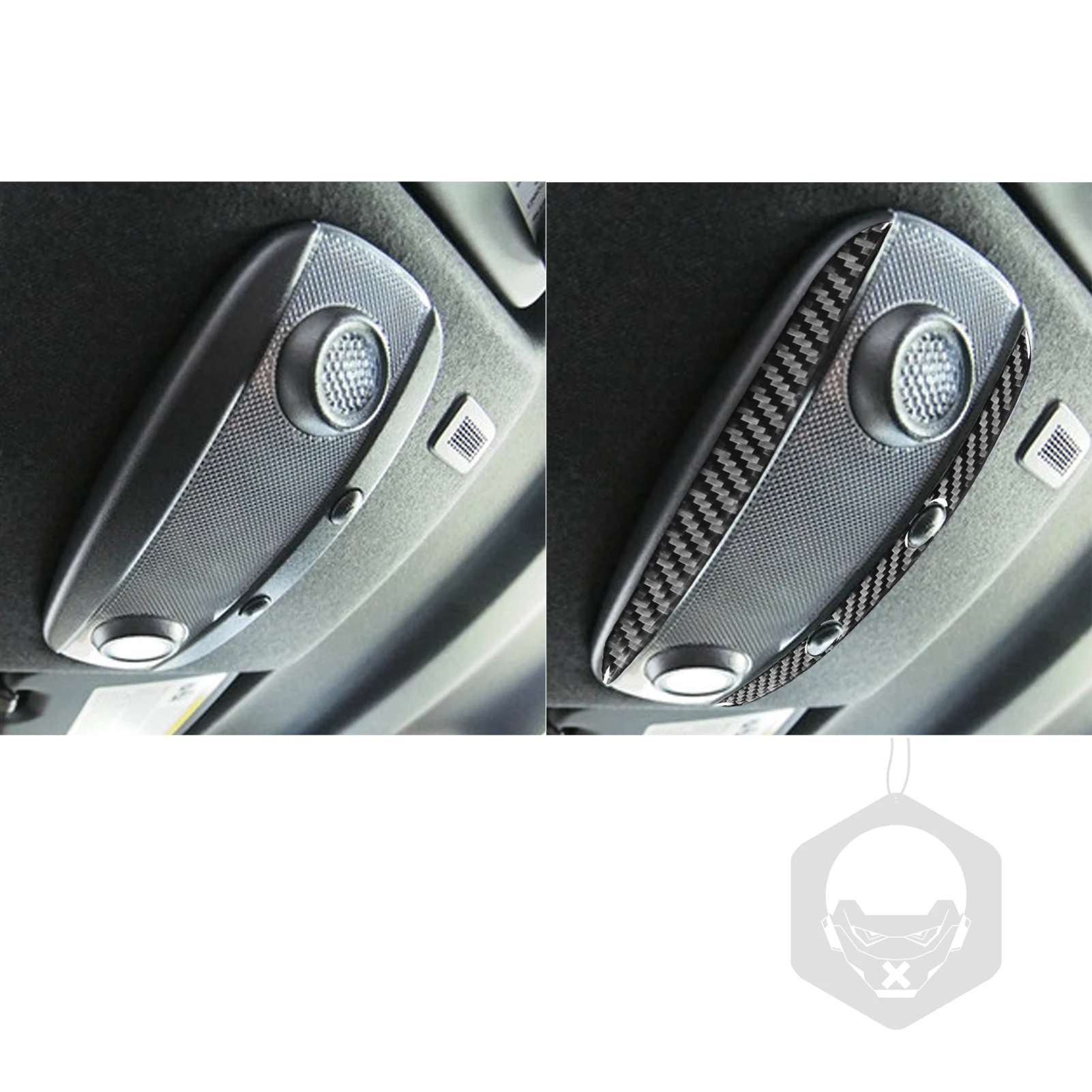 Real Soft Carbon Fiber For Ford Fiesta 2011-2019 Car Rear Reading Light Frame Trim Kit Customizable Sticker Interior Accessories