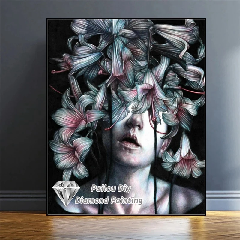 Marco Mazzoni Fantasy Dark Art Diamond Painting Halloween Horror Butterfly Flower Woman Mosaic Cross Stitch Room Decor