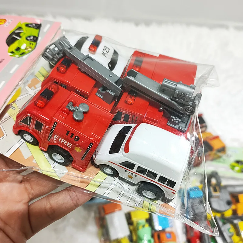 6 pezzi mini inerziale tirare indietro set di auto di ingegneria bambino bambini giocattoli di cartone animato regalo di compleanno consegna casuale