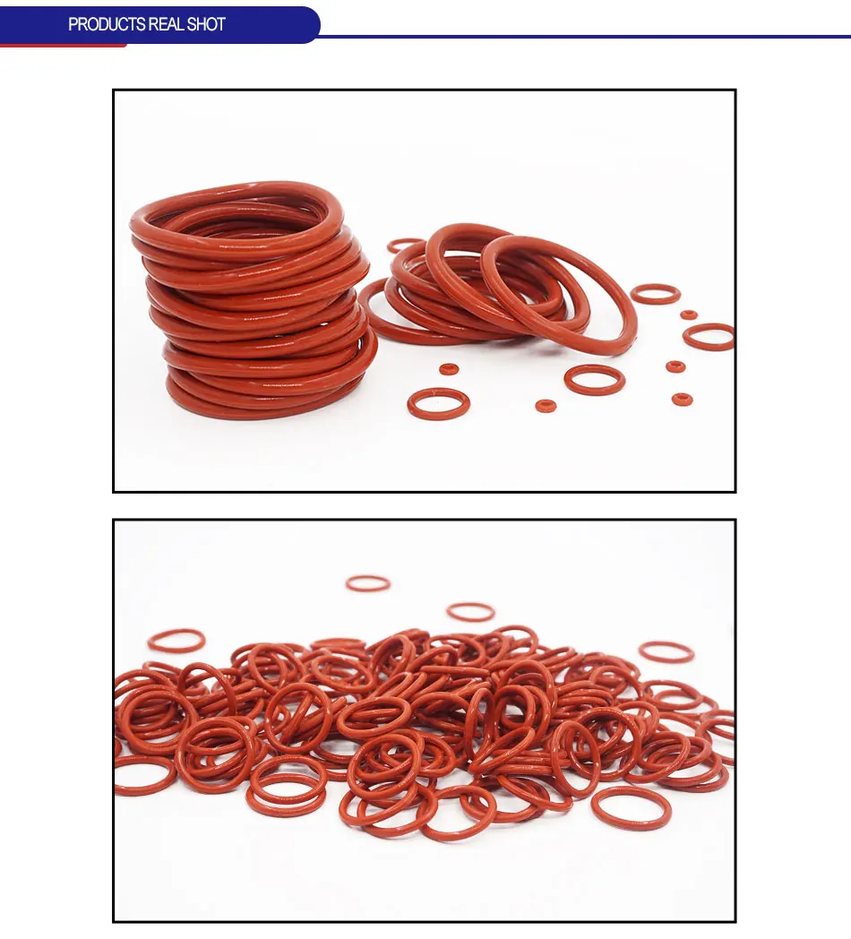 Dicke CS1,5 mm, rote VMQ-Silizium-Gummi-O-Ringe, Dichtungen, Dichtungsscheibe, temperaturbeständig, wasserdichter weicher Silikonring – Detail 2