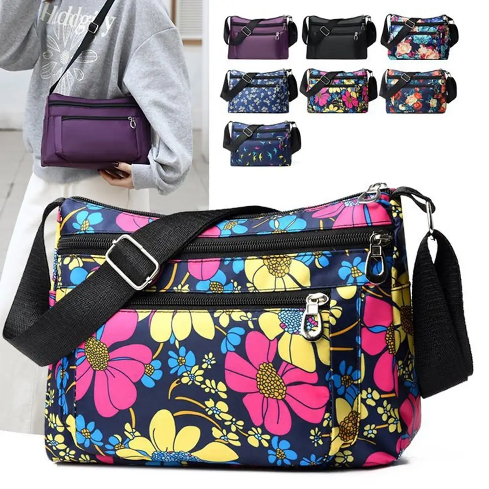 New Oxford Women Shoulder Bag Multi-layer Pocket Waterproof Messenger Bag Casual Multi-Color Handbag Mom