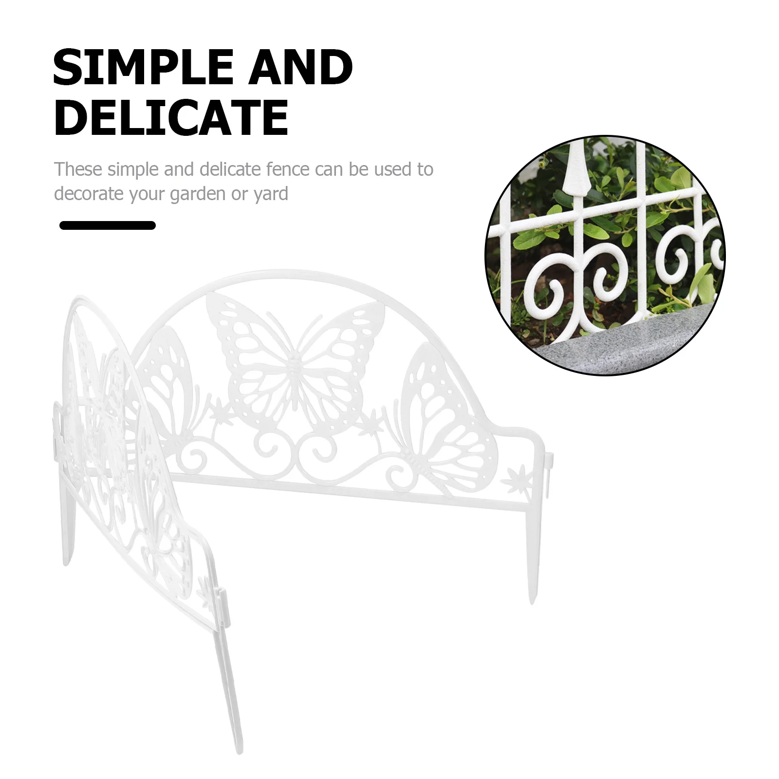

4Pcs Garden Fence Decor European Style Plastic Fence for Yard Boundary and Pathway Outline Decoration Garden Ornament