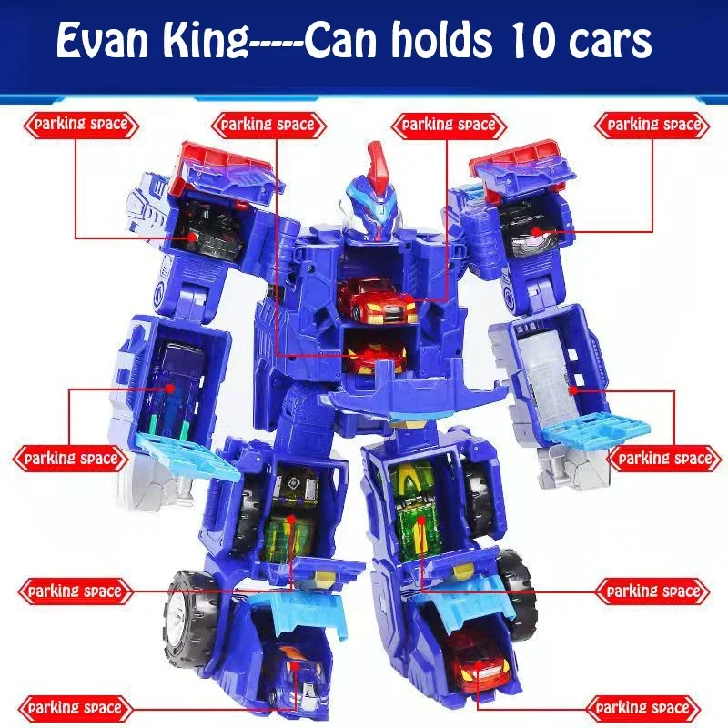 Turning Mecard Mega Evan King Transformation Truck Robot Cartoon Anime Car Model Toy Battle Arena Vehicle For Children Gift