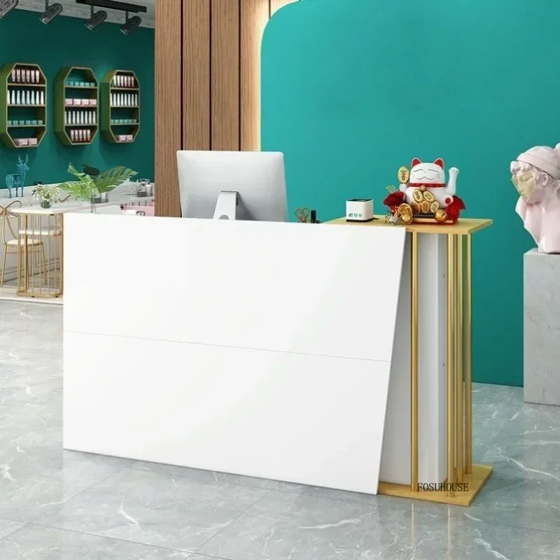 

Office Reception Desk Counter Modern Supermarket Shop Clothing Store Bar Counter Beauty Salon Barber Shop Hair Salon Cashier U