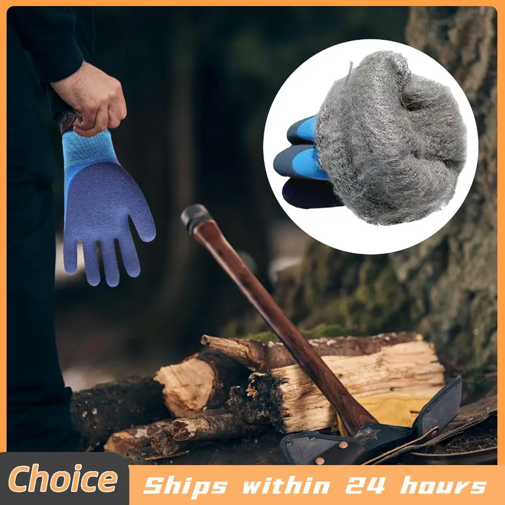 Winter Padded Rubber Glove Non-Slip Thicken Labor Protection Gloves Wear-Resist for Automobile Repair Logistics Transportation