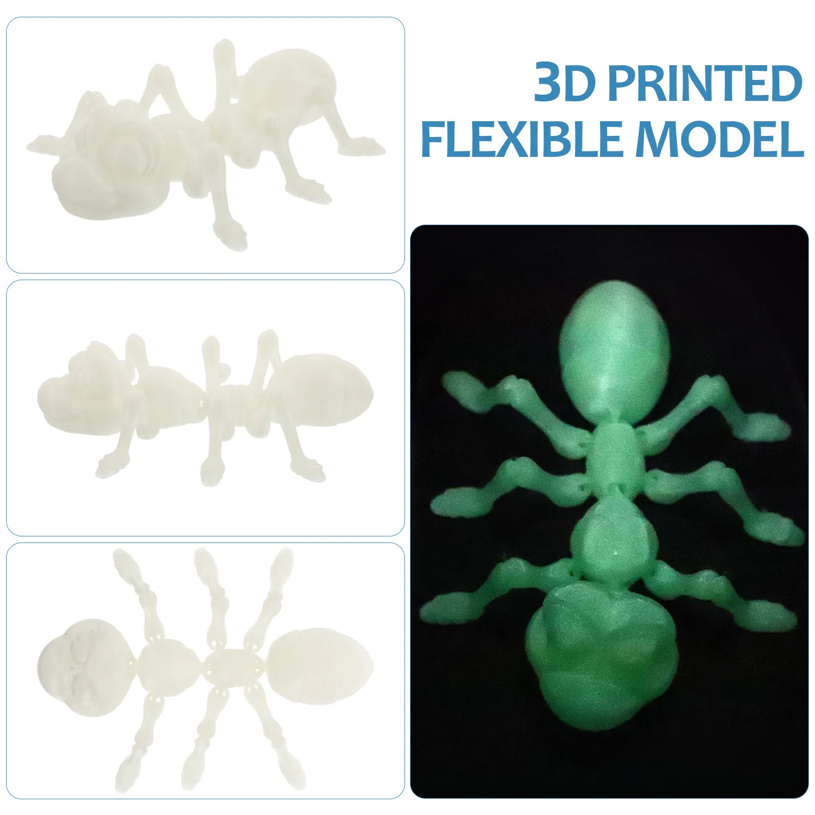 Flexible 3D Printed Ant Decor Realistic Insect Sculpture Cognitive Learning Desktop Ornament for Home Tabletop Display