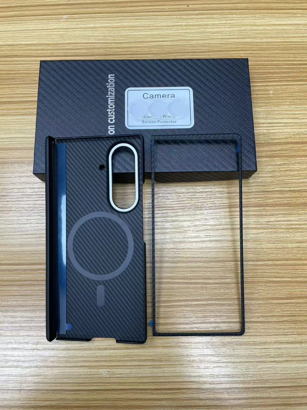 Suitable for Samsung Galaxy Z Fold 7 Carbon Fiber Shell Rotating Shaft Wrapped 600D Aramid Fiber Z Fold7 Middle Frame Front Cove