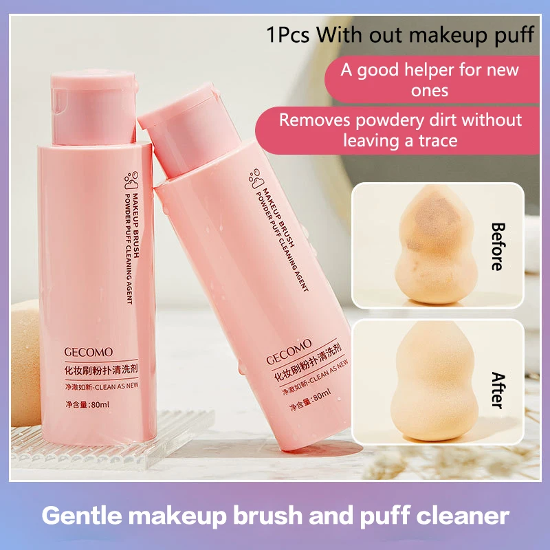 Makeup Brush Cleaner Solution Makeup Brush Shampoo Puff Cleaning Solution Remover Quickly Liquid Makeup Brush Cleaner 80ml