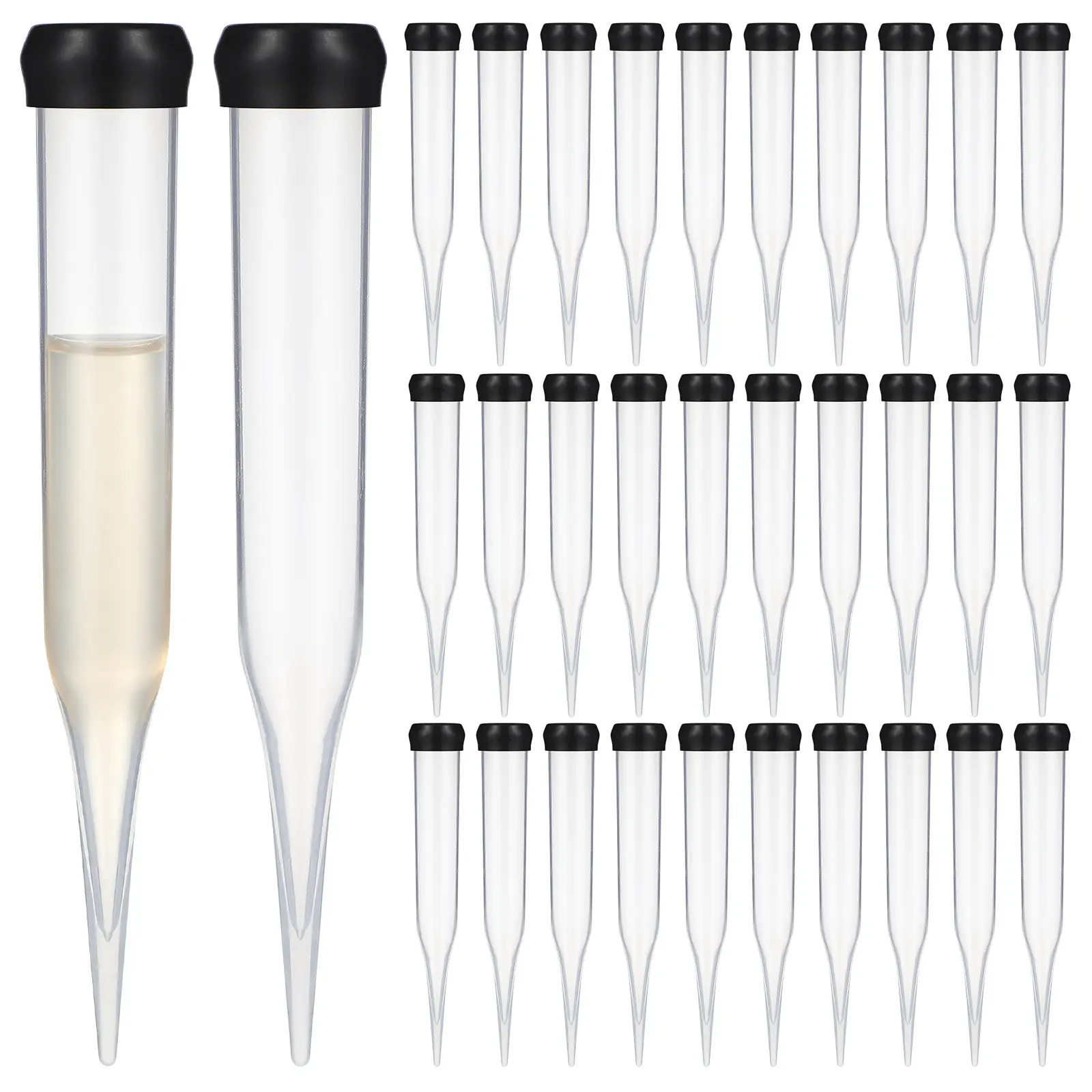 50Pcs Plastic Flower Stem Nutrition Tubes Clear Water Tubes for Flowers Fresh Rose Carnations Floral Picks Supplies
