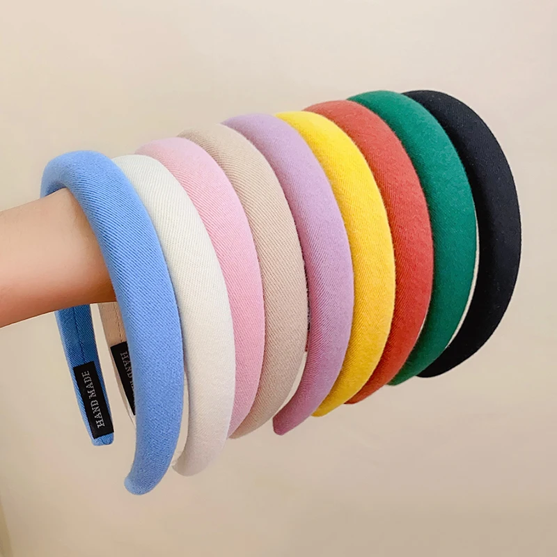 New Colorful Spong Linen Hairbands For Women Girls Fashion Hair Accessories Headband Hair Hoops Headwear Hair Decorate