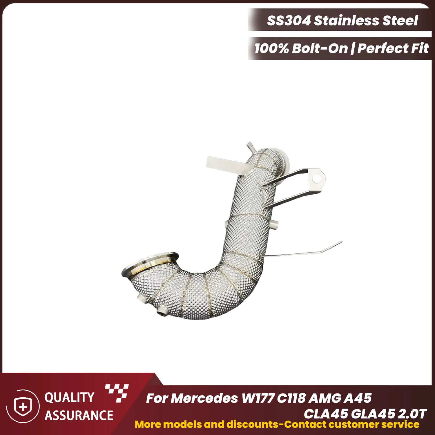 

ECCF Sports Downpipe With Heat Shield For Mercedes W177 C118 AMG A45 CLA45 GLA45 2.0T High Flow Performance Upgrade