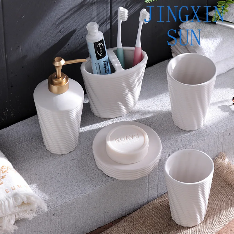 Bathroom product accessories set Ceramic wash five-piece set