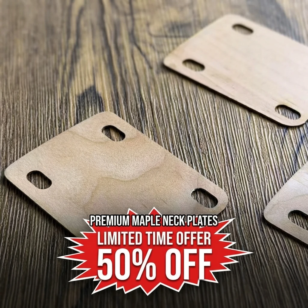 Guitar Neck Shims Set - Set of 3 Wooden Shims for Bolt-On Neck Adjustment - 0.25° 0.5° 1° - Guitar Accessories