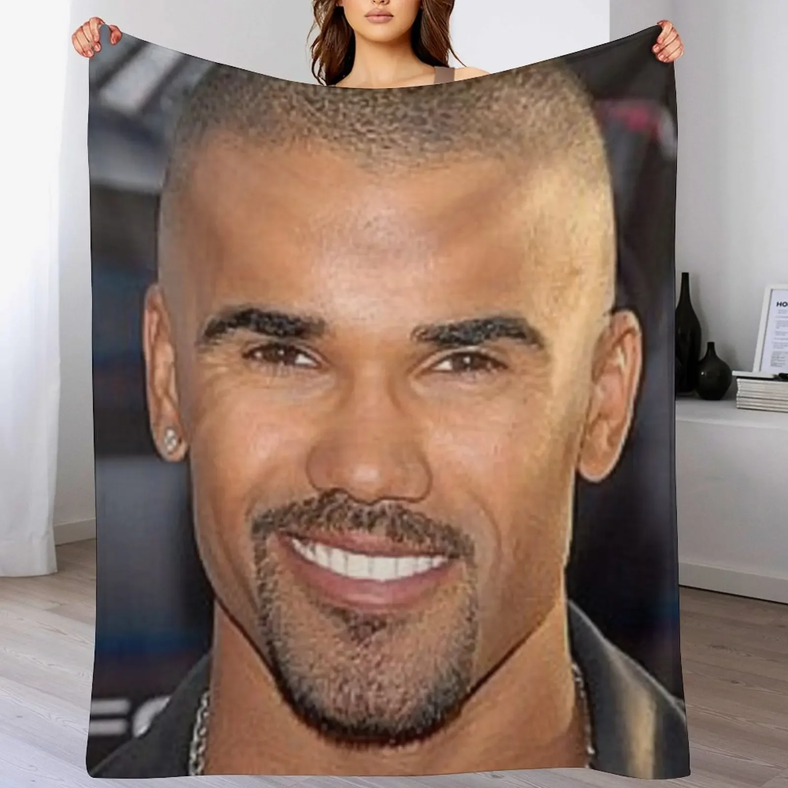 

shemar moore Throw Blanket Soft Warm Blanket Gift for Grandparents