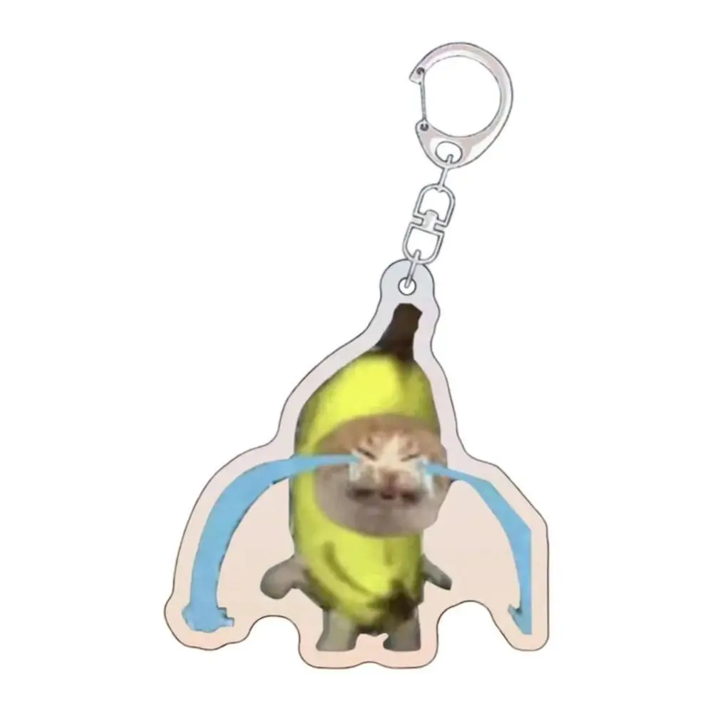 

Banana Cat Happy Banana Cat Keychain Pendant Backpack Charm Banana Cat Mobile Phone Chain Cartoon PVC Banana Cat Pendant