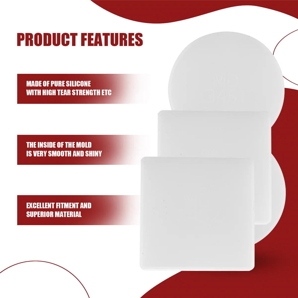 De nieuwe 4-pack ronde en vierkante vorm Coaster Base siliconen mal hars mallen Epoxy UV DIY hars ambachtelijke huisdecoratie gereedschappen