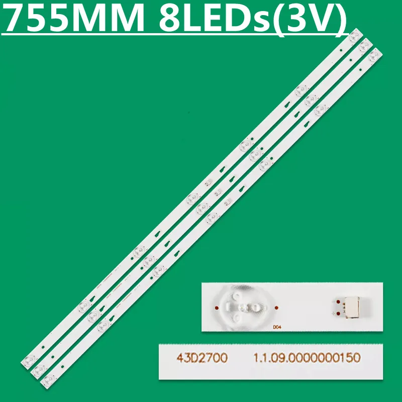 LED Backlight Strip For 43A9000 43D2700 43HR332M07A0 V2 4C-LB430T-HR1CK LC430DUY SH A1