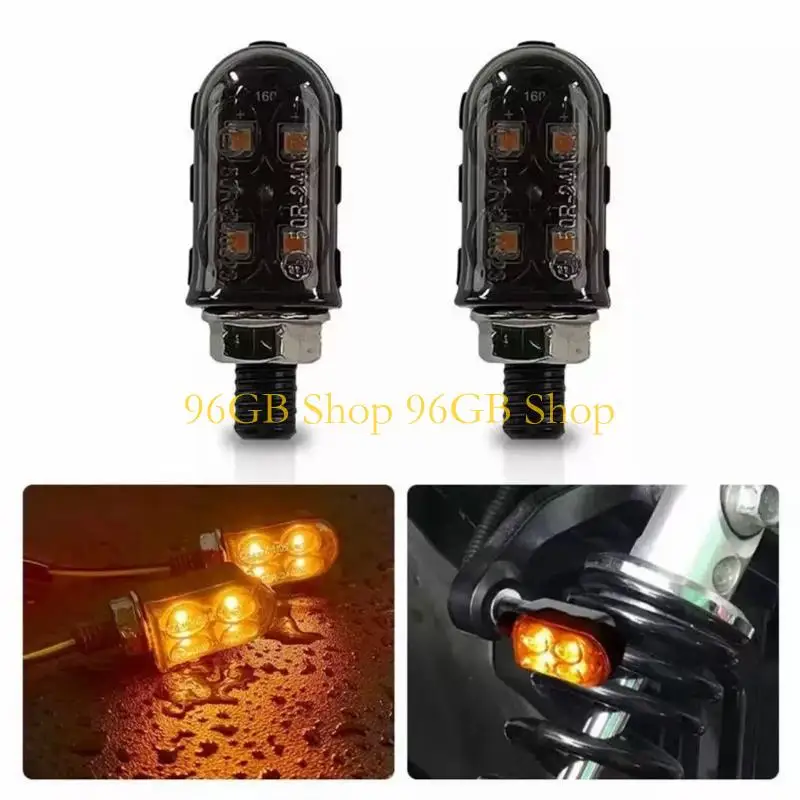 96GB Motorcycle Direction Lights 4 LED Energy Efficient Quick Mounting for Motorbike