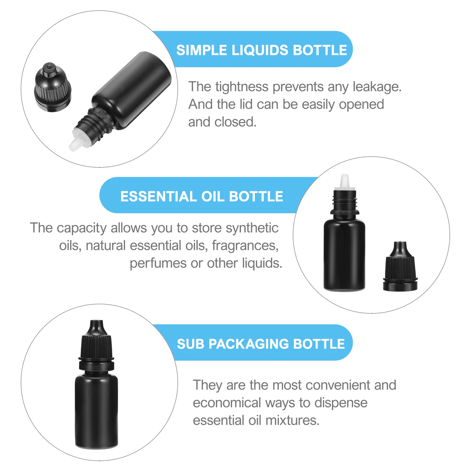 

50pcs Empty Essential Oil Bottles 10Ml Drip Dispenser Sub Packaging Lotion Travel Friendly Leakproof Portable Small Simple