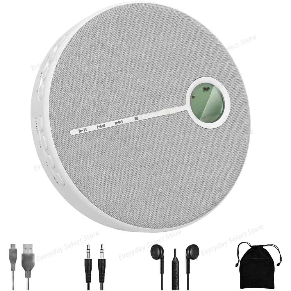 Wireless Portable CD Player with MP3 USB Playback Support for CD CD-R CD-RW Built-in Stereo Speakers 1.2W Output