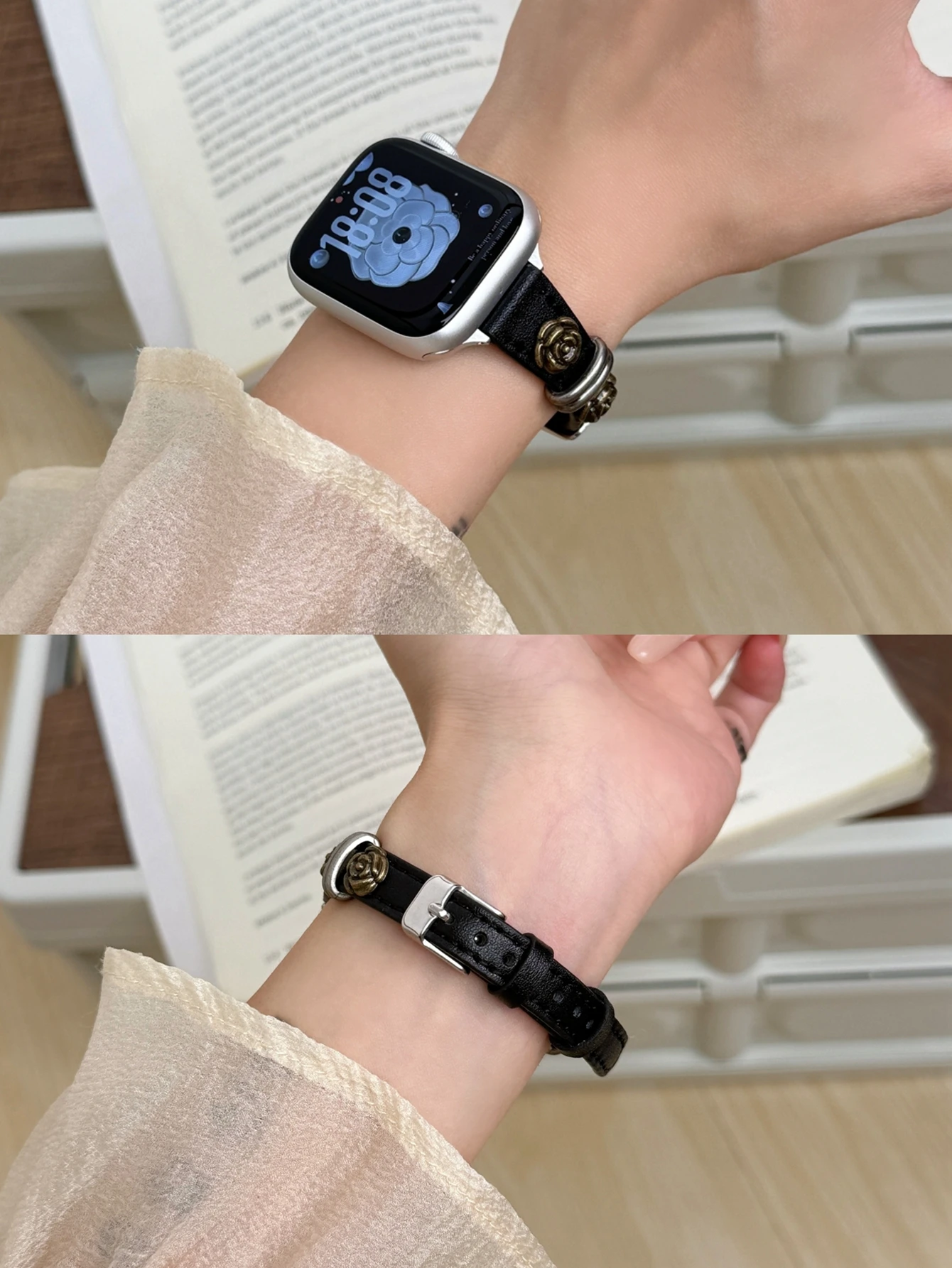 ممتاز كاميليا حلقة جلدية ل سوار ساعة يد آبل النساء 11/10/9/8/7/6/5/4/3/2/ 38 مللي متر 40 مللي متر 41 مللي متر 42 مللي متر 44 مللي متر 45 مللي متر 46 مللي متر 49 مللي متر حزام