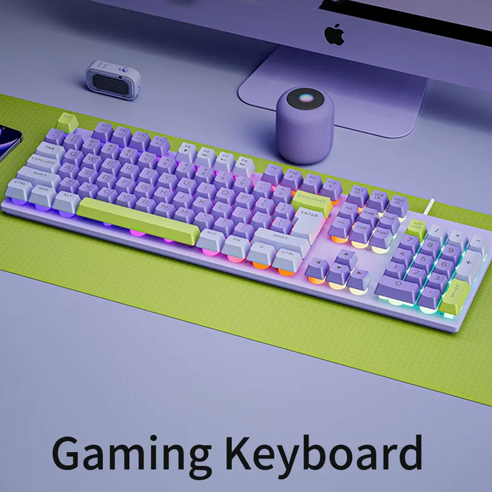 

SHIPADOO GK80 Gaming Keyboard Rainbow Light Backlight Iron Keyboard Desktop Wired Ergonomics Color Keyboard For PC Desktop