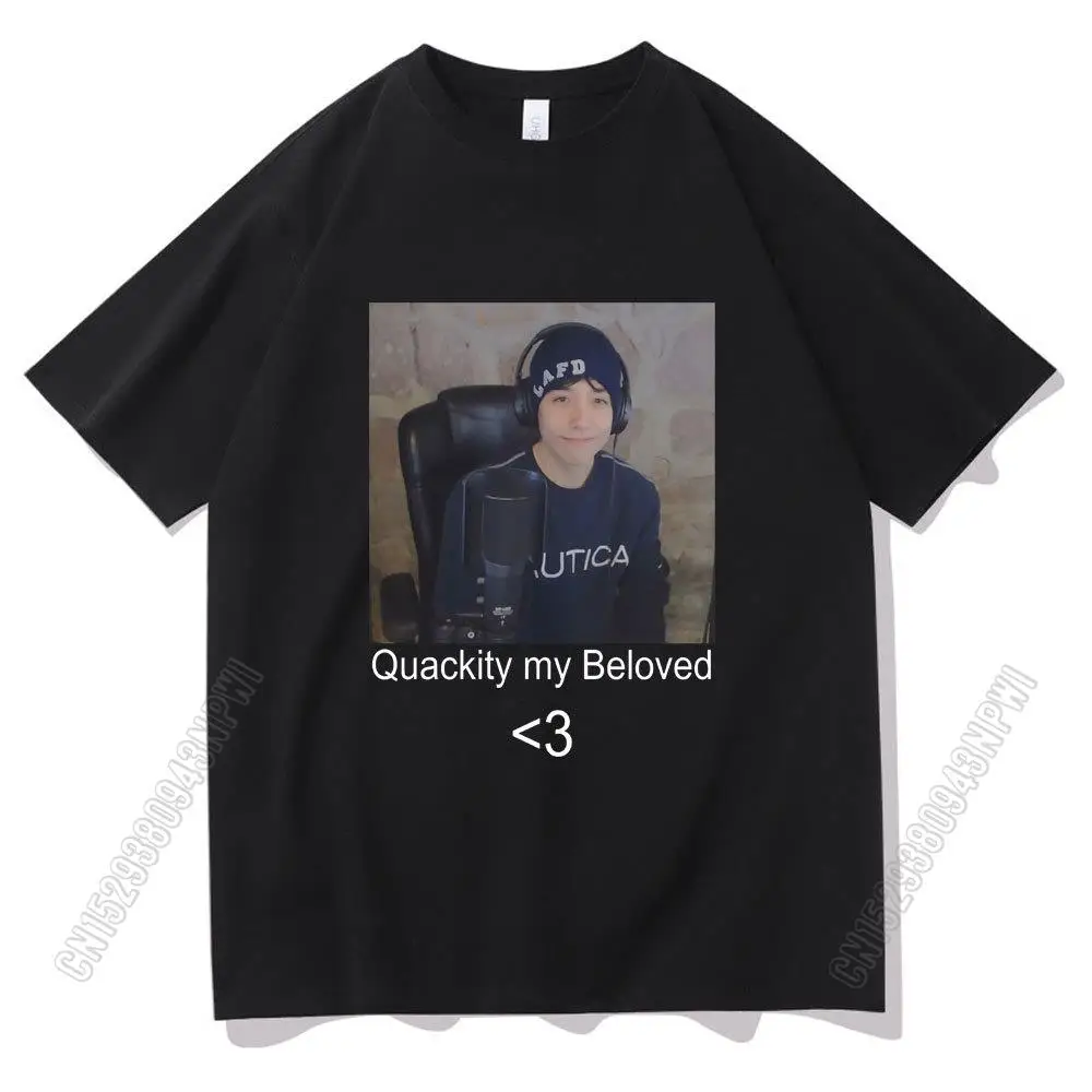 Daily Kawaii Quackity My Beloved Selfie T Shirt Summer Casual 100% Cotton Men Oversized Harajuku T-Shirt Homme Eu Size Tshirt