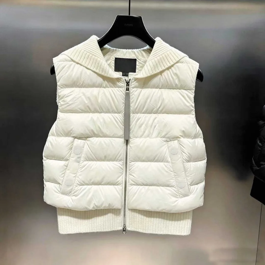 Women's Golf Down Vest 2026 Fall New Korean Style Stand Collar Zip Warm Comfortable Versatile Slimming Breathable Soft Stretch